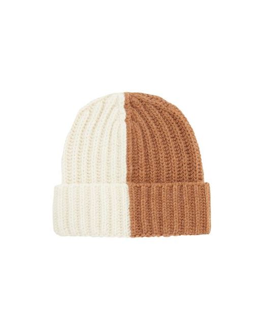 8 by YOOX Recycled Wool Bicolor Beanie Hat Cream wool