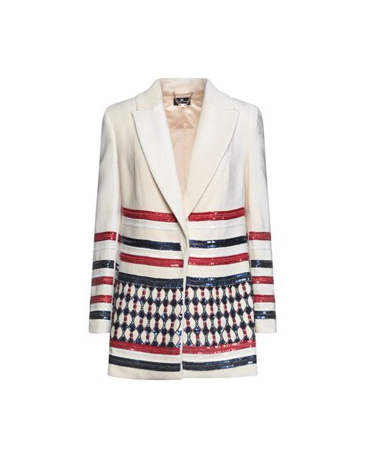 Elisabetta Franchi Suit jacket Ivory Viscose Cotton Modal