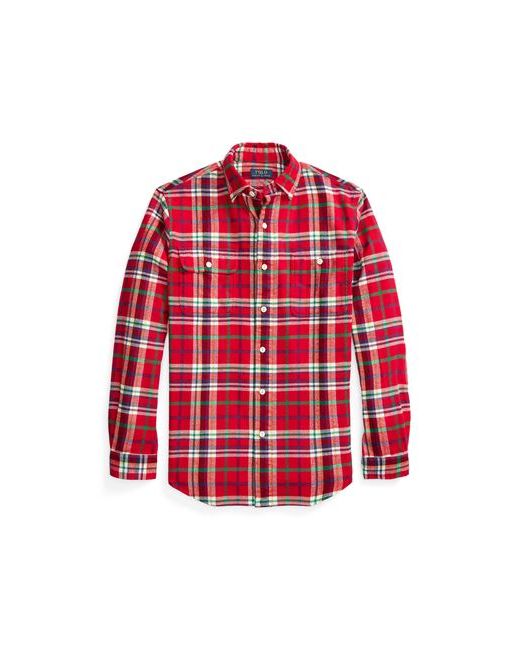 Polo Ralph Lauren Classic Fit Plaid Flannel Workshirt Man Shirt Cotton