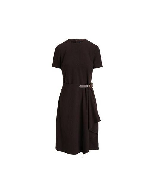Polo Ralph Lauren Buckle-detail Tweed Dress Midi dress Dark Wool Polyamide Bovine leather