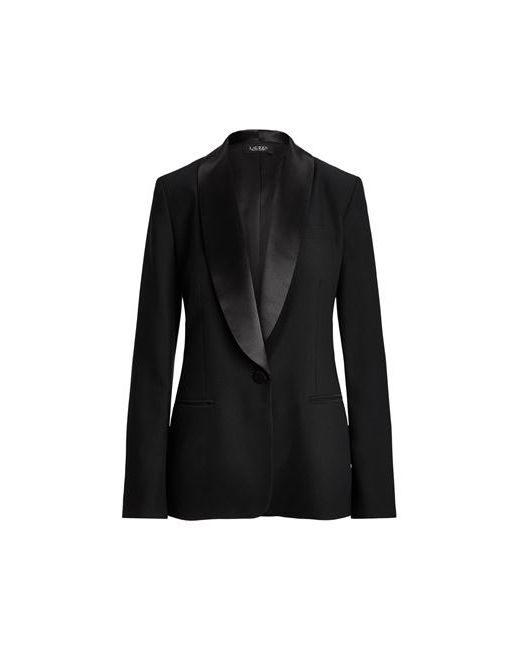 Lauren Ralph Lauren Satin-trim Crepe Blazer Suit jacket Polyester