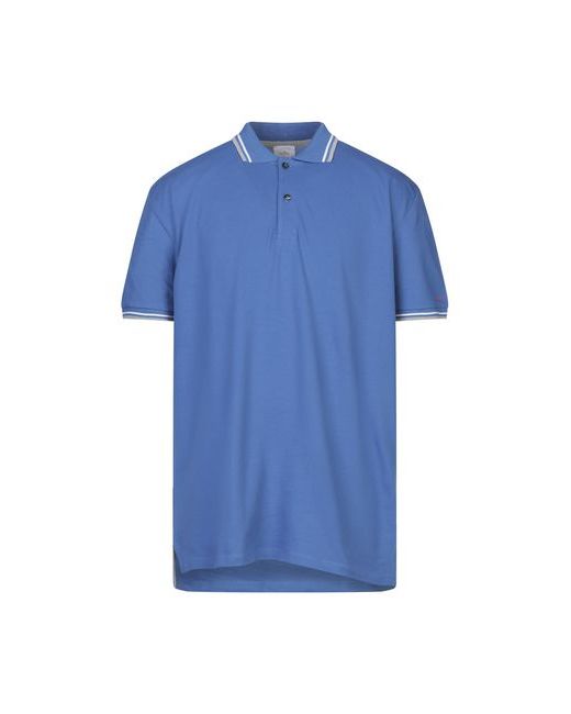 Peuterey Man Polo shirt Azure Cotton Elastane