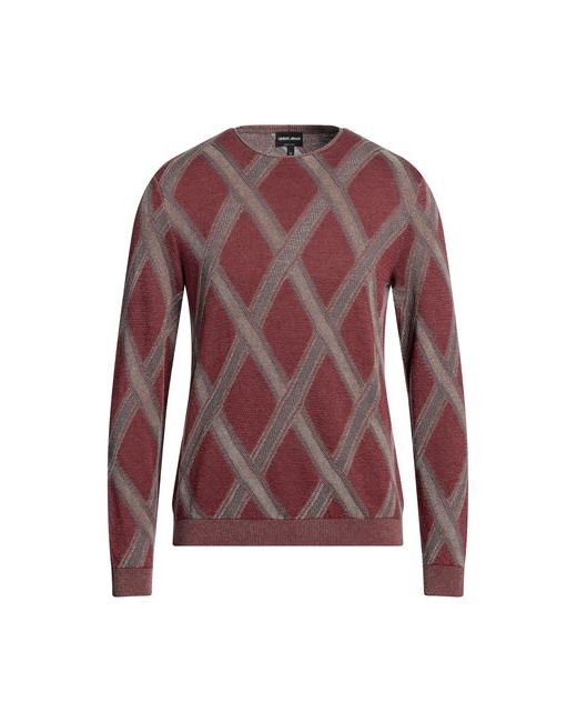 Giorgio Armani Man Sweater Brick Virgin Wool Viscose Silk Cotton Cashmere