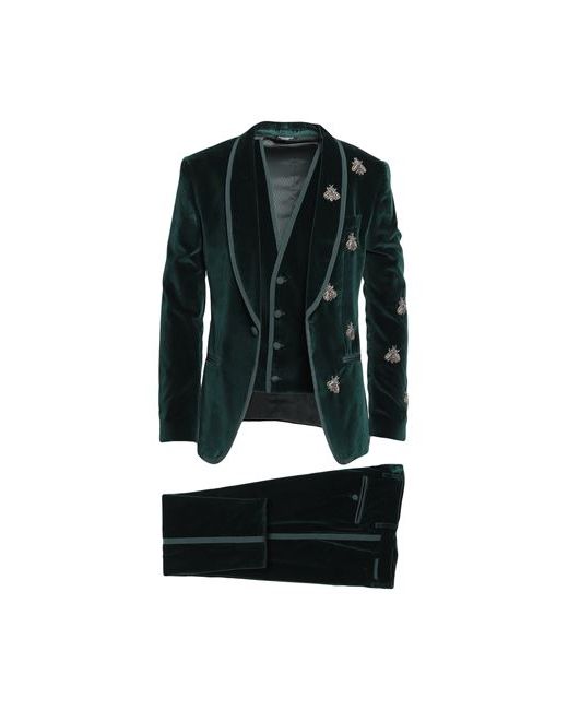 Dolce & Gabbana Man Suit Dark Cotton Glass Plastic Silk Metallic fiber