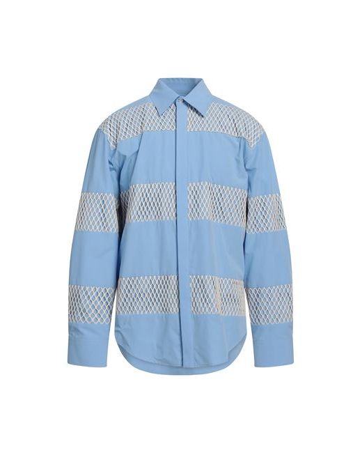 Msgm Man Shirt Azure Organic cotton Cotton