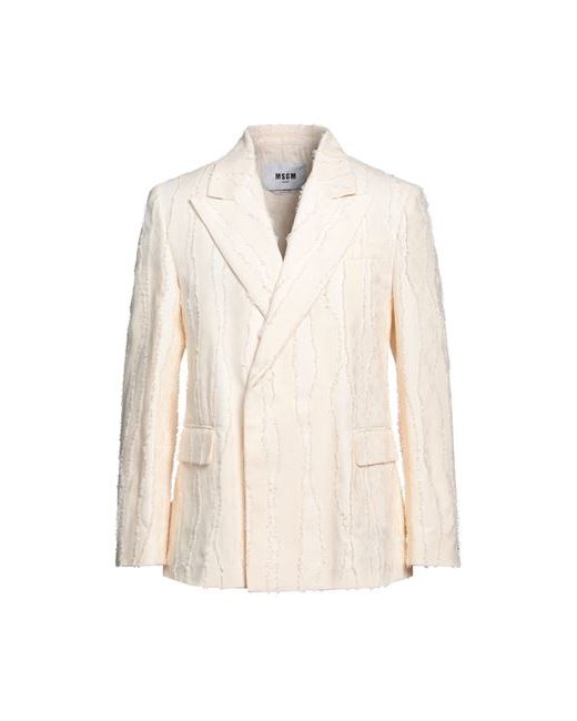 Msgm Man Suit jacket Cream Cotton