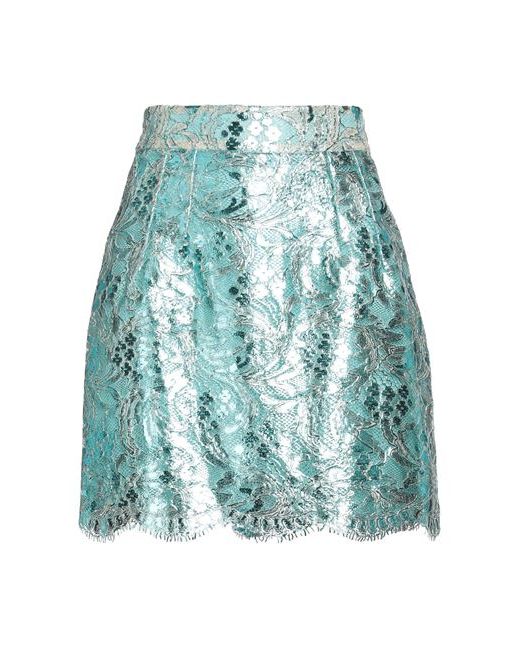 Dolce & Gabbana Mini skirt Turquoise Cotton Viscose Polyamide