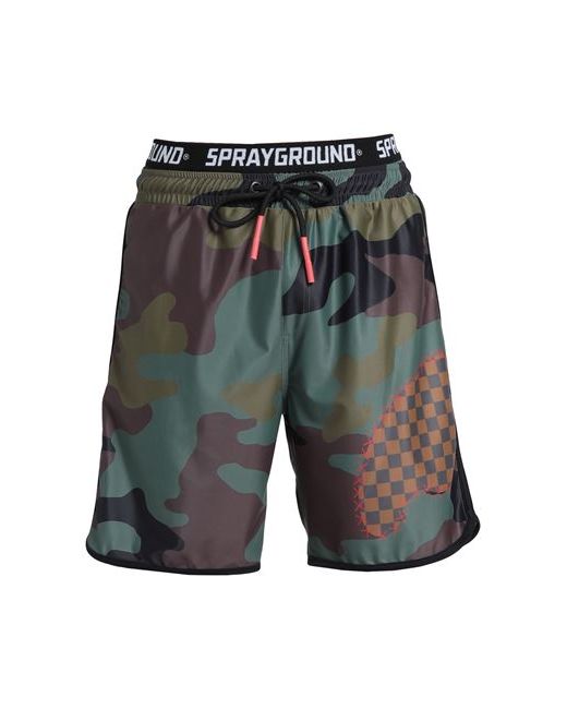 Sprayground Man Swim trunks Military Polyester Elastane