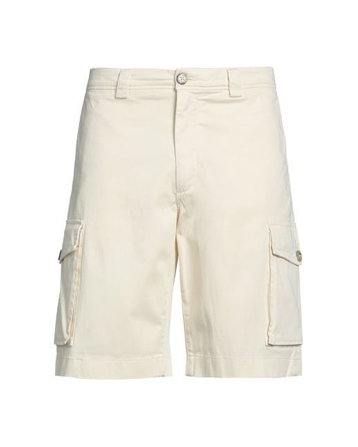 Woolrich Classic Cargo Short Man Shorts Bermuda Ivory Cotton Elastane