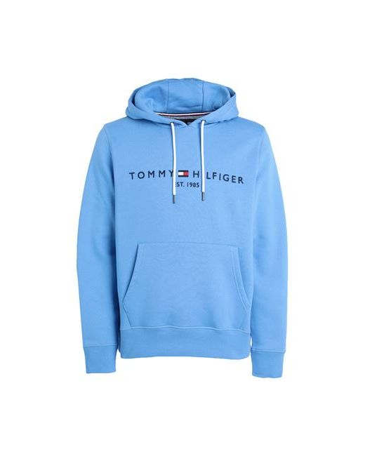 Tommy Hilfiger Tommy Logo Hoody Man Sweatshirt Azure Cotton Polyester