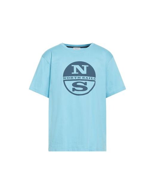 North Sails Man T-shirt Azure Organic cotton