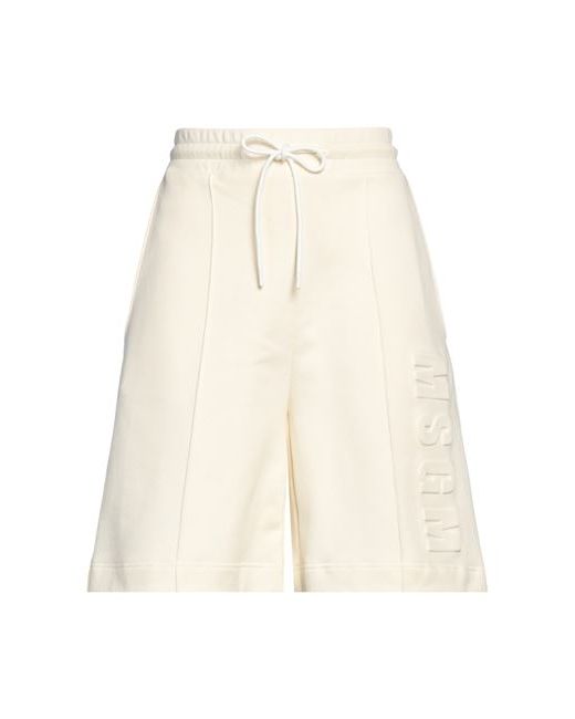 Msgm Shorts Bermuda Cream Cotton