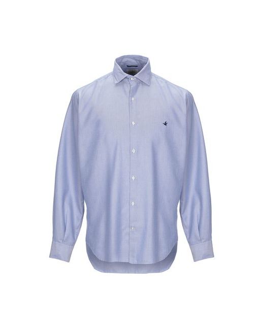 Brooksfield Man Shirt Sky Cotton