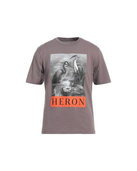 Heron Preston Man T-shirt Light brown Organic cotton Polyester