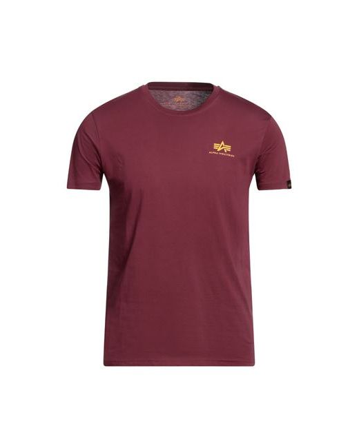 Alpha Industries Man T-shirt Burgundy Cotton