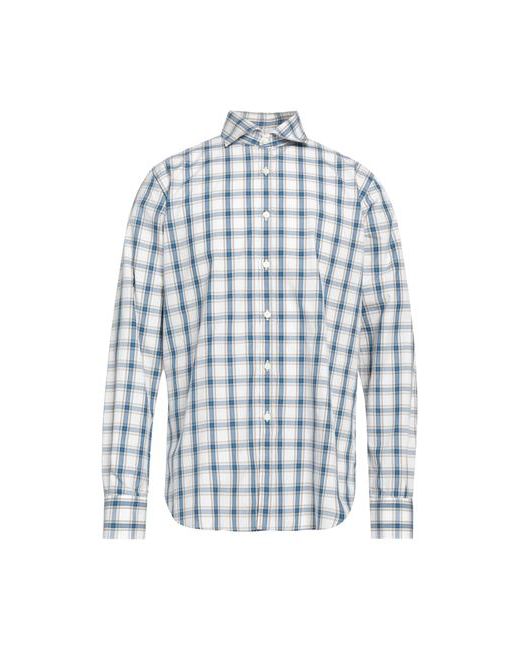 Canali Man Shirt Azure Cotton