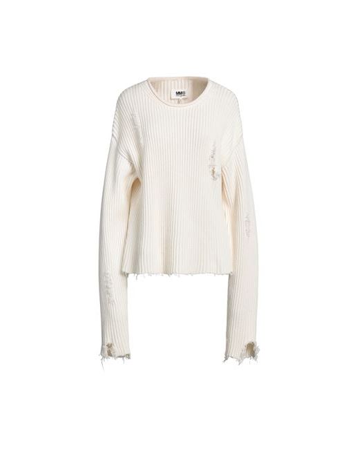 Mm6 Maison Margiela Sweater Ivory Cotton Wool