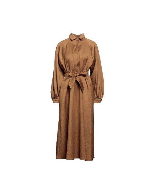Max Mara Midi dress Camel Virgin Wool Silk Polyamide