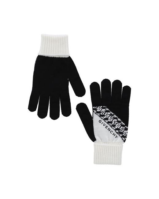 Givenchy Ribbed Logo Wool Gloves Man Multicolored