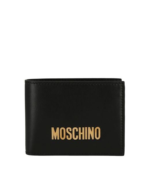Moschino Logo Hardware Leather Bifold Wallet Man Tanned leather