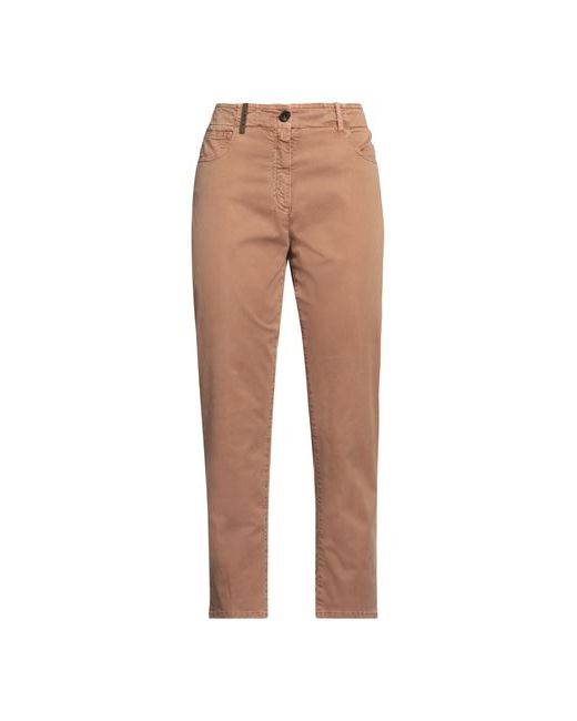 Peserico Pants Light brown Cotton Elastane