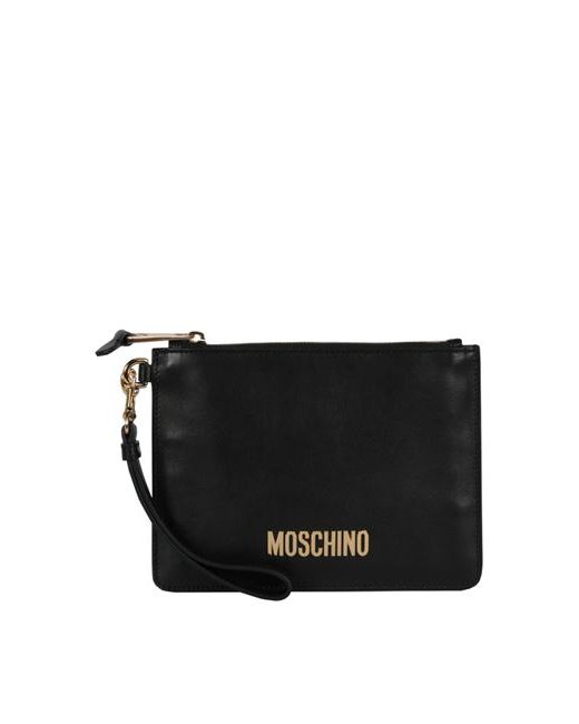 Moschino Logo Lettering Pouch Man Tanned leather
