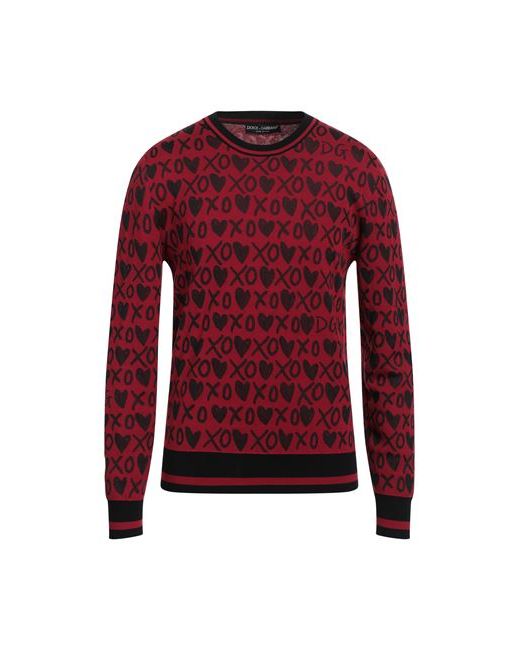 Dolce & Gabbana Man Sweater Burgundy Virgin Wool Polyester Polyamide