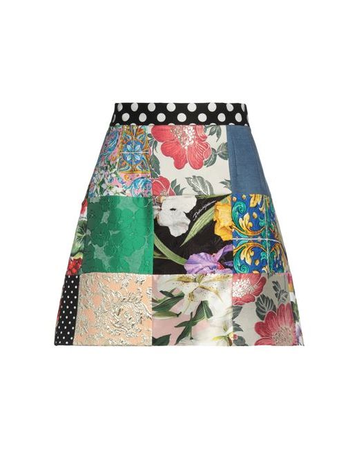 Dolce & Gabbana Mini skirt Cotton Polyester Synthetic fibers Metallic Silk