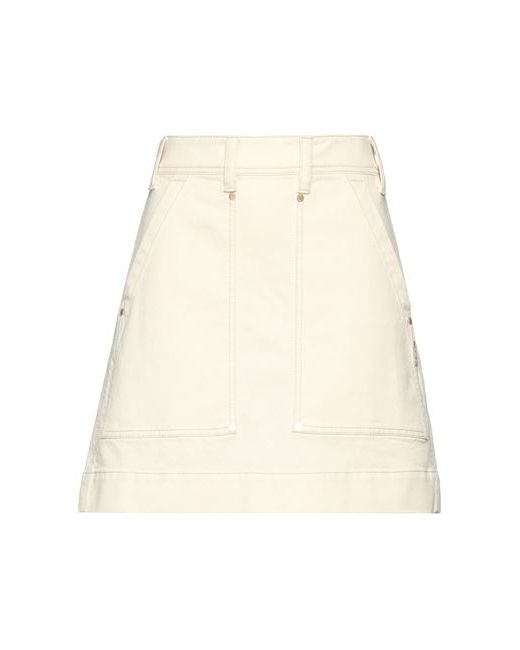 Brunello Cucinelli Denim skirt Ivory Cotton Elastane Brass