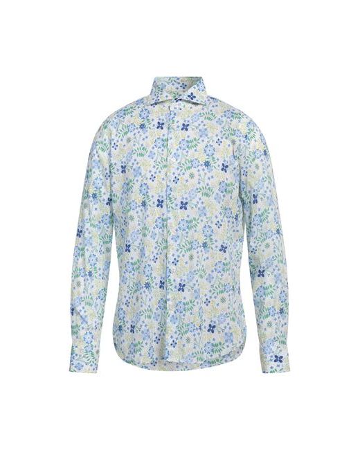 Fedeli Man Shirt Azure Cotton Elastane
