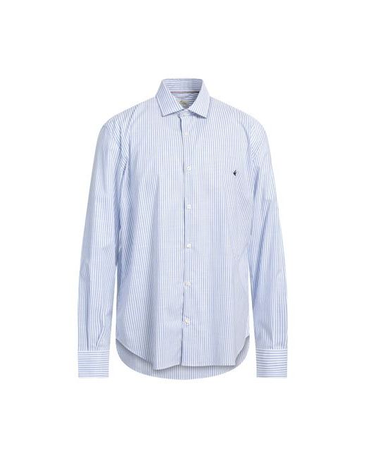 Brooksfield Man Shirt Sky Cotton Elastane
