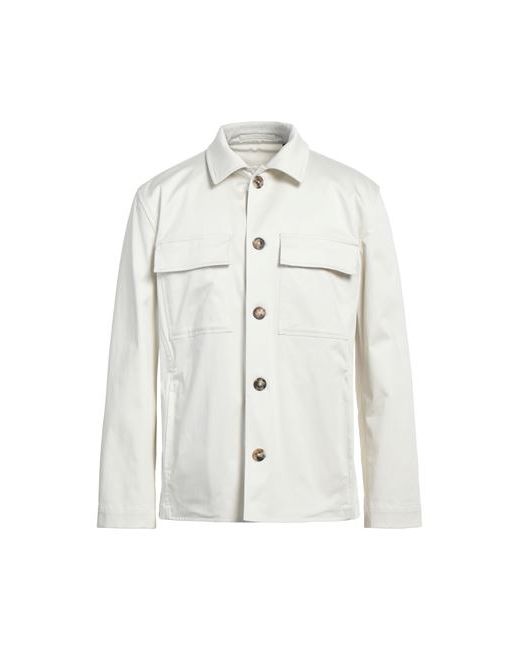 Lardini Man Shirt Ivory Cotton Elastane