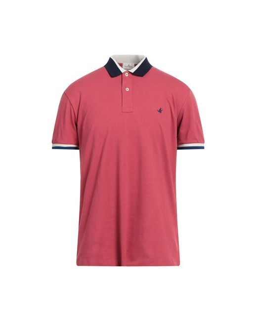 Brooksfield Man Polo shirt Coral Cotton Elastane
