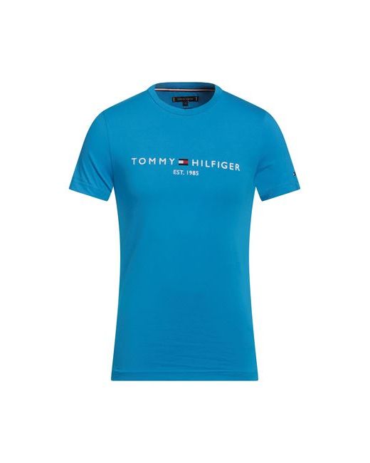 Tommy Hilfiger Tommy Logo T-shirt Man Azure Cotton