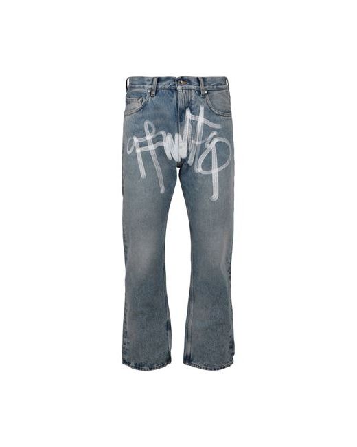 Off-White Graffiti Skate Fit Jeans Man Denim pants Cotton