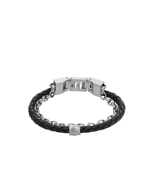Fossil Man Bracelet Stainless Steel Leather