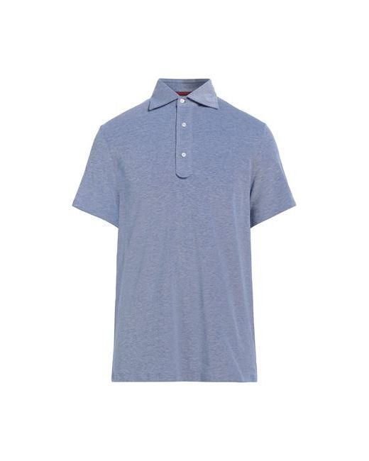 Isaia Man Polo shirt Azure Cotton