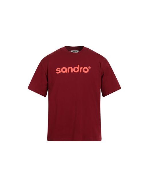 Sandro Man T-shirt Burgundy Cotton Elastane