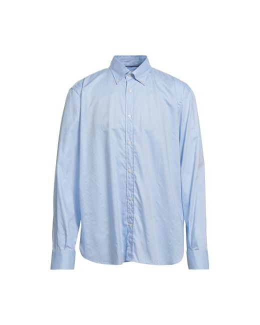 Brooksfield Man Shirt Sky Cotton