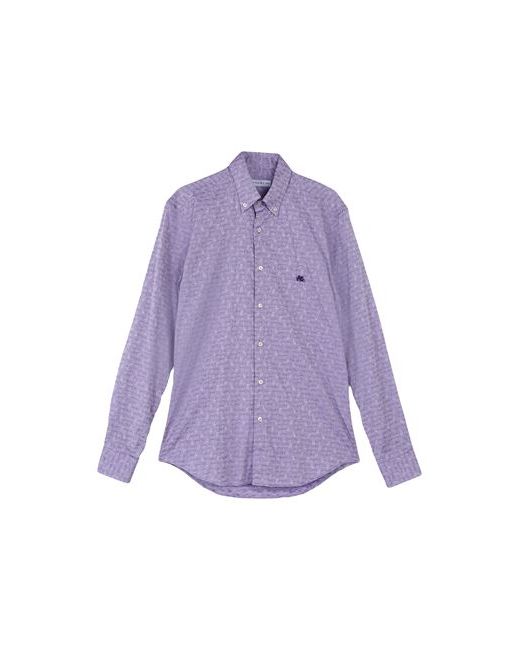 Etro Man Shirt Lilac Cotton
