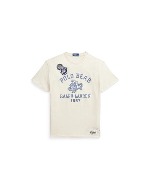 Polo Ralph Lauren Classic Fit Polo Bear Jersey T-shirt Man Ivory Cotton