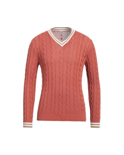 Eleventy Man Sweater Rust Cotton