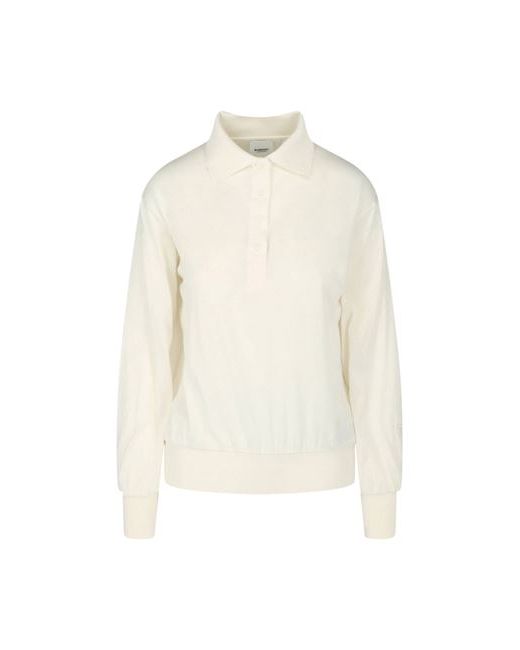 Burberry Long Sleeve Knit Polo shirt Ivory Silk Cotton