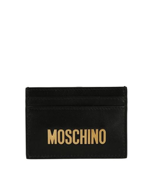 Moschino Logo Plaque Card Holder Man Document holder Tanned leather