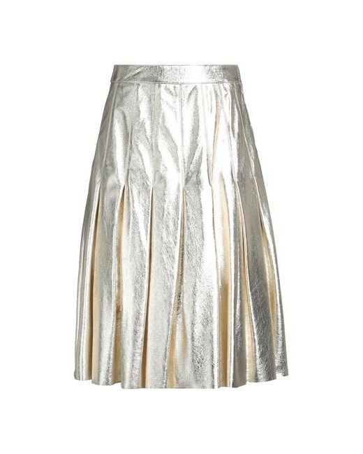 Golden Goose Midi skirt Platinum Ovine leather