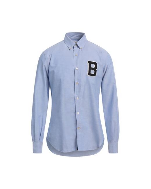 Brooksfield Man Shirt Sky ¾ Cotton