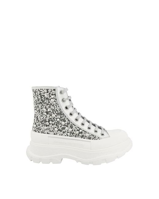 Alexander McQueen Tread Slick Crystal Lace-up Boots Ankle boots Goat skin