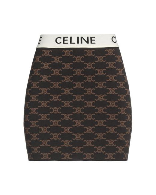 Celine Mini skirt Dark Cotton Silk Polyamide Elastane