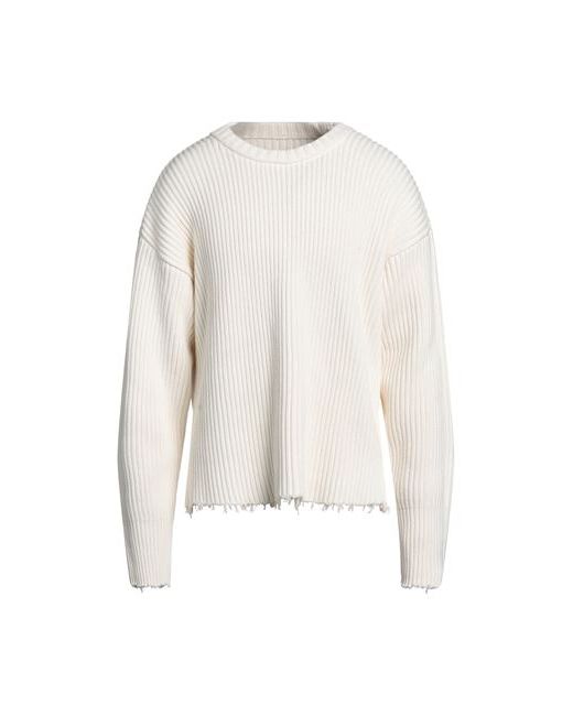 Mm6 Maison Margiela Man Sweater Ivory Cotton Wool Polyamide Elastane