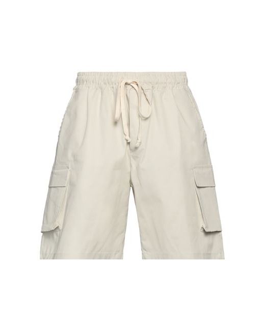 White Home Man Shorts Bermuda Cotton Elastane